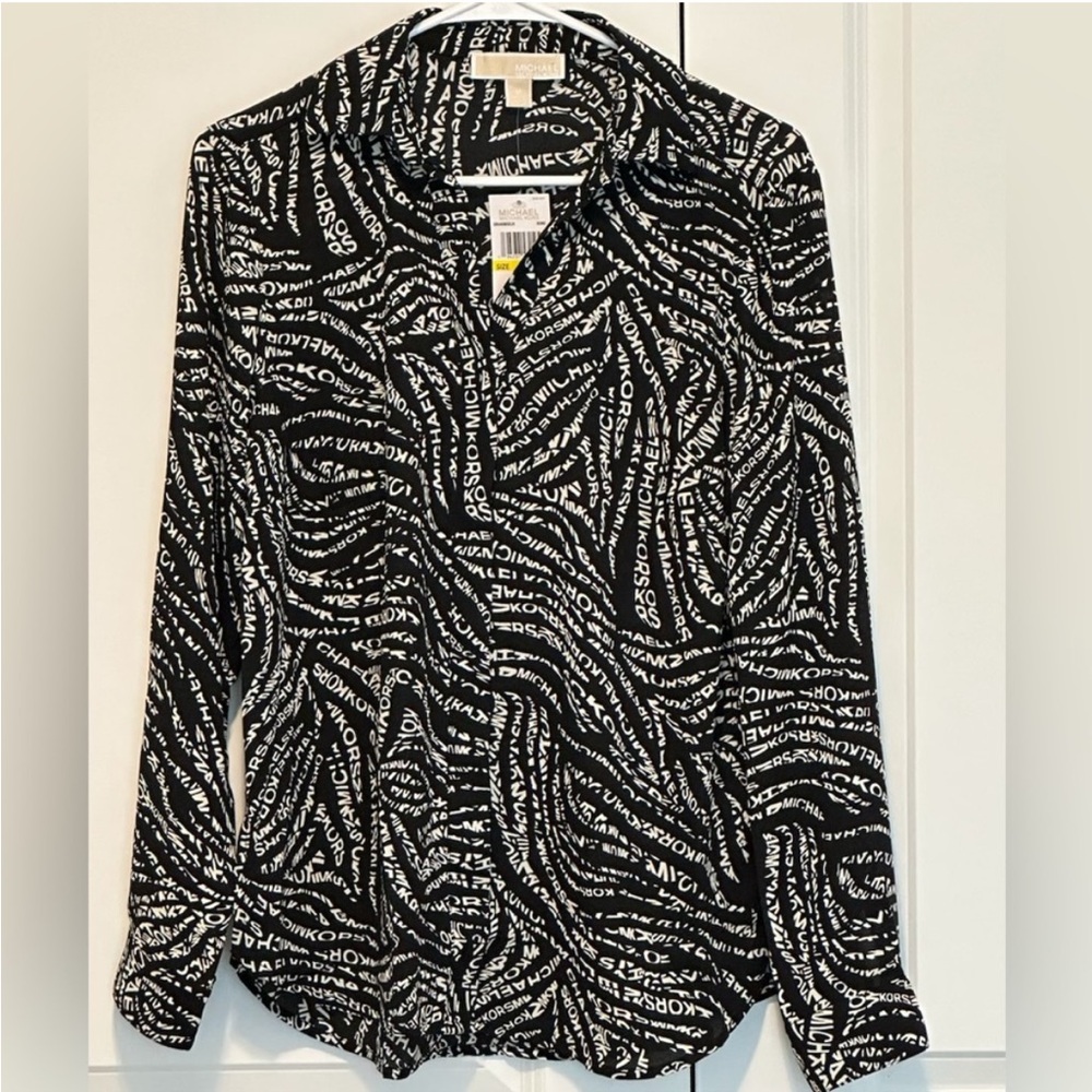 Michael Michael Kors Black/White Shirt NWT Size: M